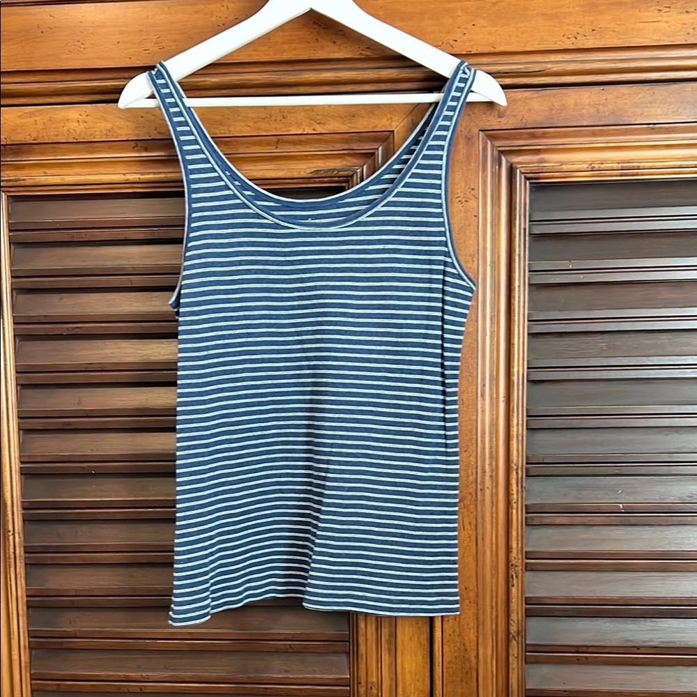 LOFT Striped Blue and White Women's Tank Top.